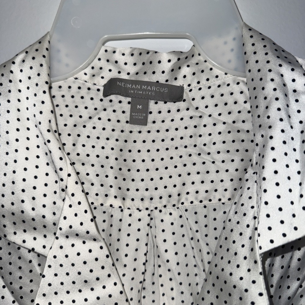 Neiman Marcus Intimates Silk Ivory Polka Dot Silk Nightgown WM M EUC - Picture 2 of 5
